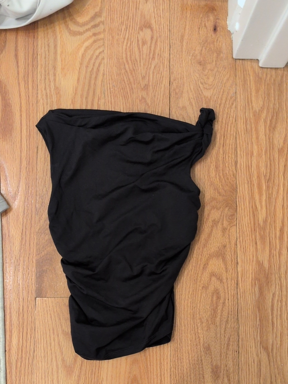 Supre XS Black One-Shoulder Ruched Top